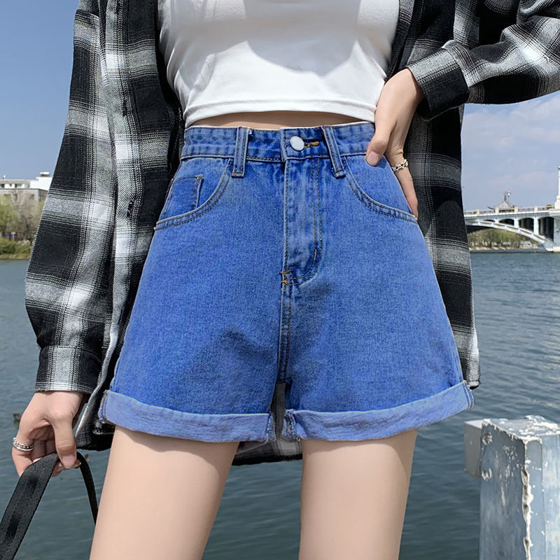 [LININ] Quần Short Denim Lưng Cao Dáng Rộng Phong Cách Mới Dễ Phối Đồ Uốn Xoăn Cho Nữ