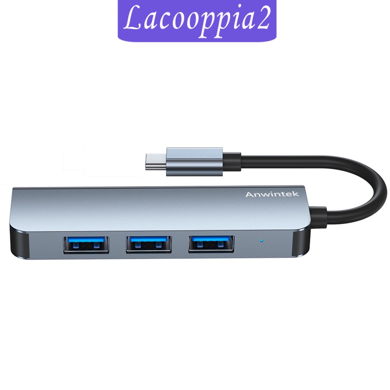 [LACOOPPIA2] USB C Hub 4 Port USB 3.0 USB 2.0 Adapter for Most of Type-C Devices Silver