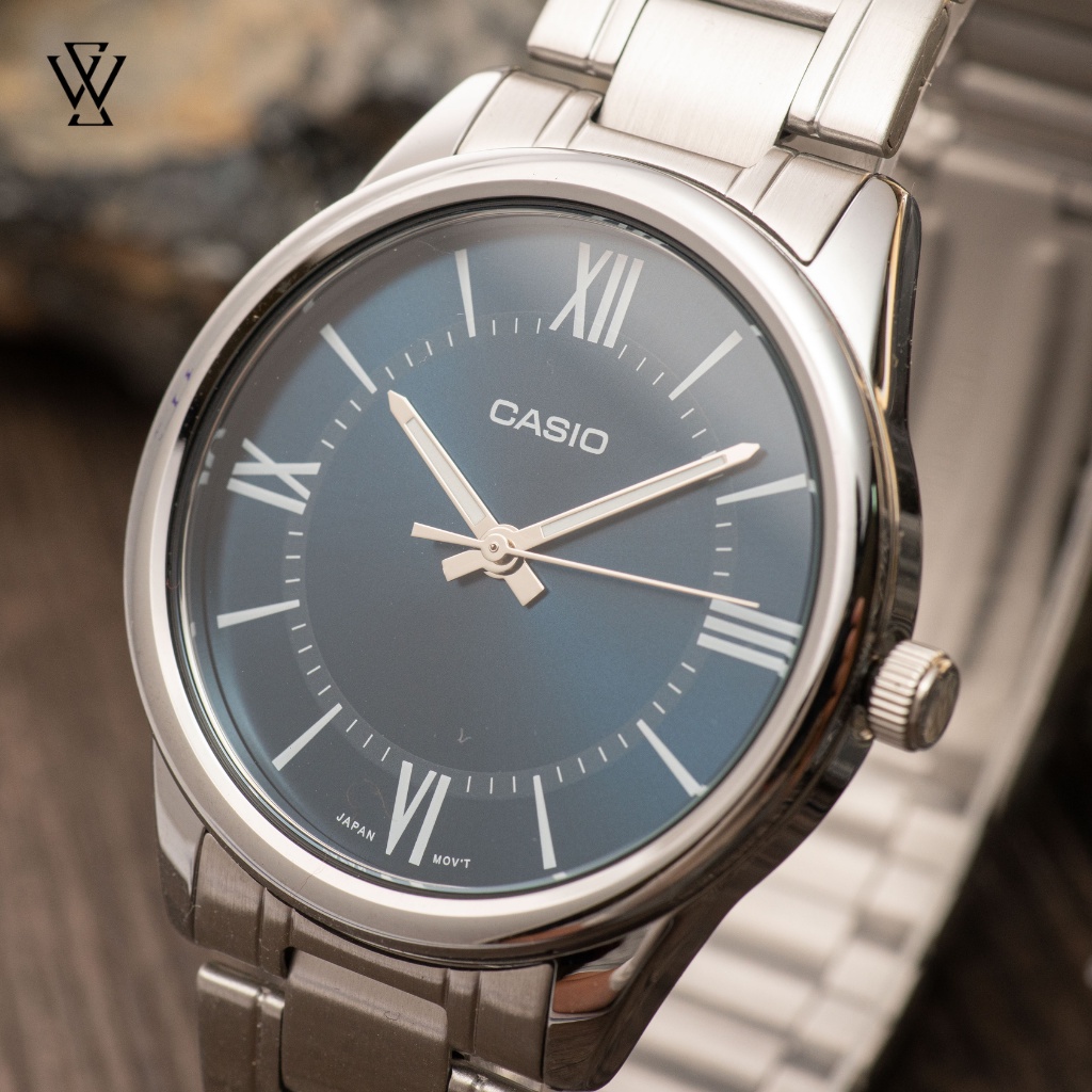 Đồng Hồ Quartz Nam Casio WATCHSTORE MTP-V005D-2B5UDF Thiết Kế Kính Khoáng 40mm, Dây Kim Loại, Vỏ Thép Không Gỉ