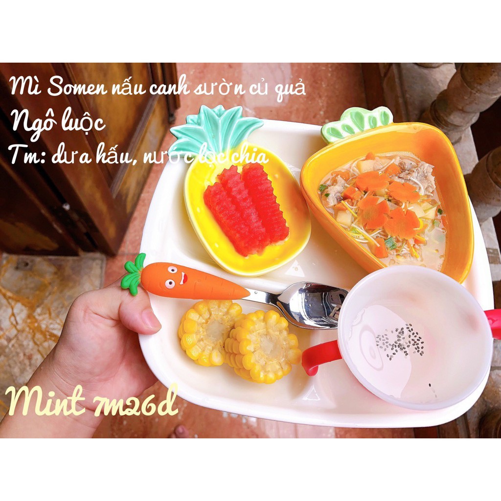 Khay Ăn Dặm 3 Ngăn Hình Chữ Nhật Nakaya - Hàng Nhật Nội