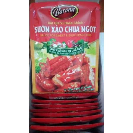 Xốt Gia Vị Hoàn Chỉnh Barona - Sườn Xào Chua Ngọt  gói 80g