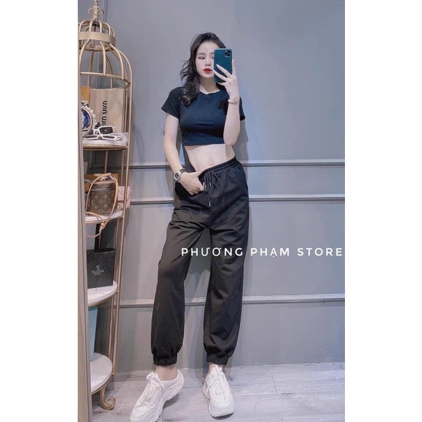 Sét bộ thể thao siêu cute (áo có khóa kéo, dây rút thật) kèm quần dài bo chun năng động cho nàng dạo phố