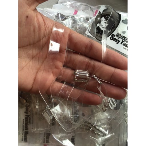 Dây áo trong suốt sợi dẹt Hàn quốc [1 đôi]