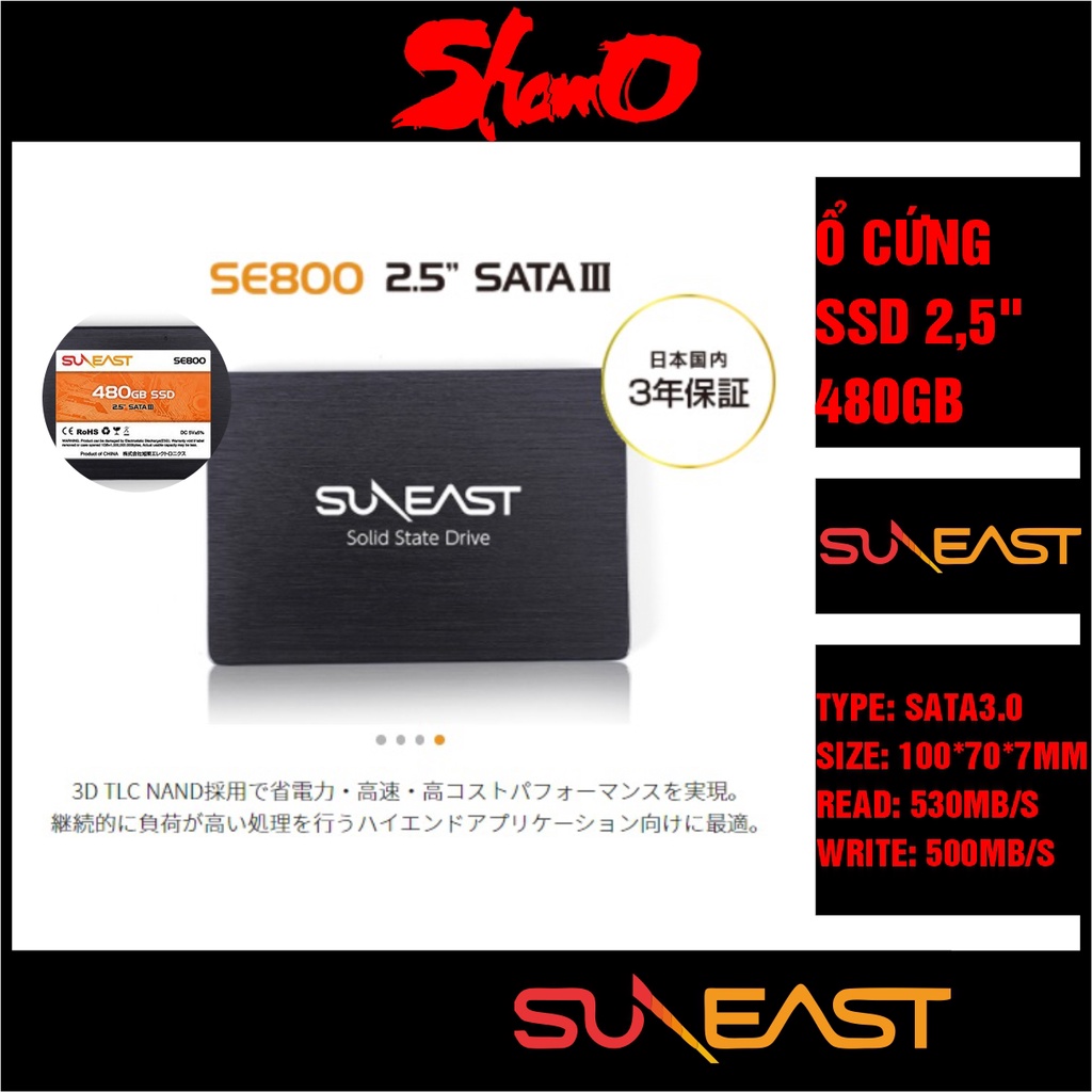 Ổ cứng SSD 480GB SunEast ( SE800 2.5” SATA III – Hàng nội địa Nhật ) – Chính Hãng – Bảo hành 3 năm