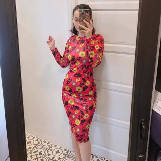 Váy body hoa Zara auth newtag