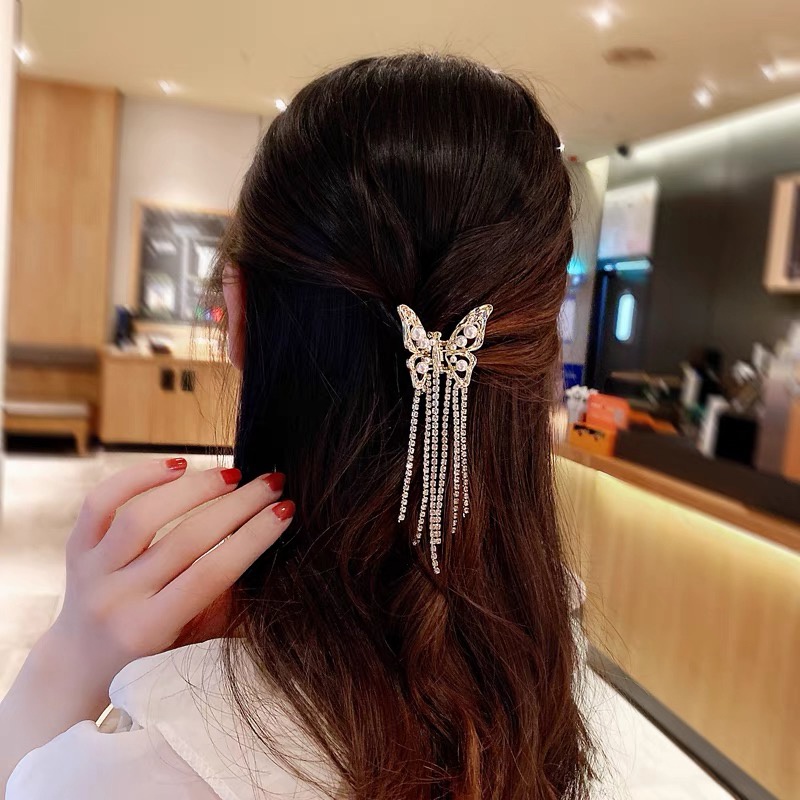 Kẹp tóc Haimeikang hình bướm đính đá thời trang Hàn Quốc dành cho nữ