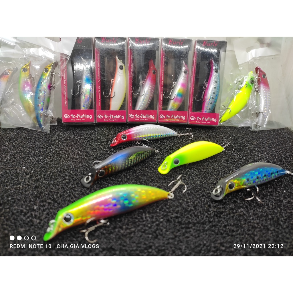 Mồi câu cá  Sinking minnow 75 shad chuyên  chuyên dùng cho câu các loại cá săn mồi vùng nước lợ: cá chẽm cá nhồng