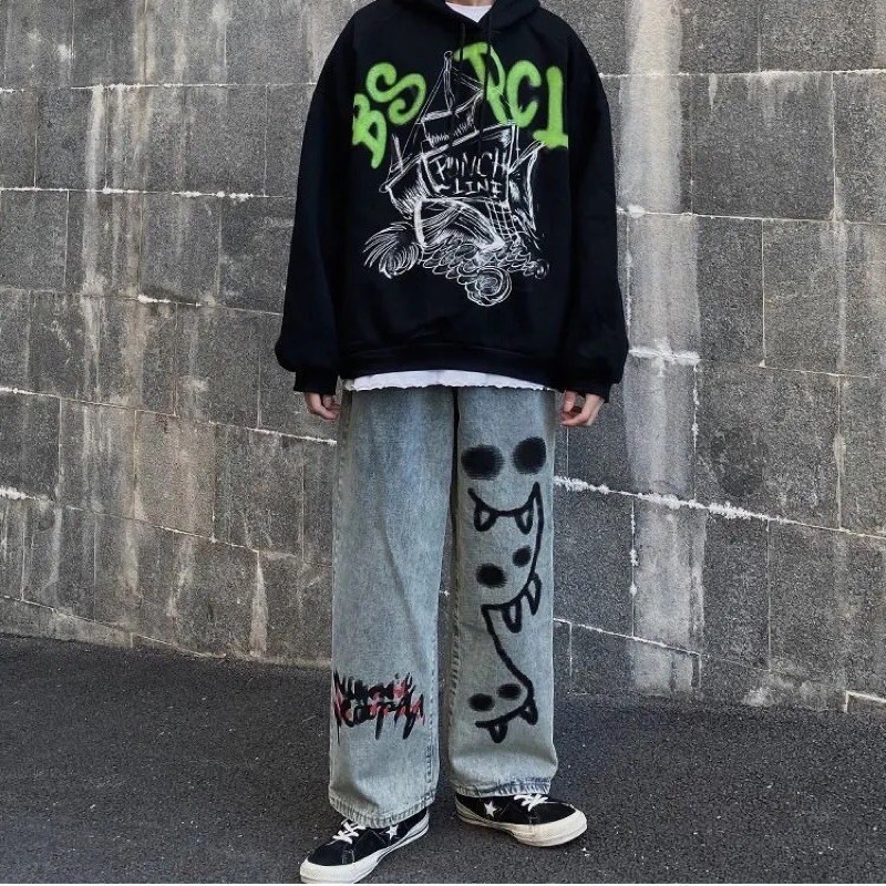 ❌ Sẵn 6S❌ quần jean in hoạ tiết phong cách thời trang, ib sdt cho shop sau khi đặt