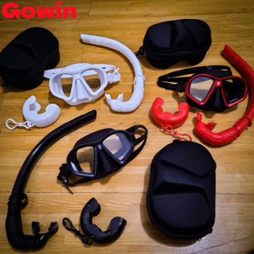 GOWIN bộ lặn với ống thở kính lặn ống thở lặn ống thở mặt nạ lặn ống kính cường lực silicone mềm googles for adult