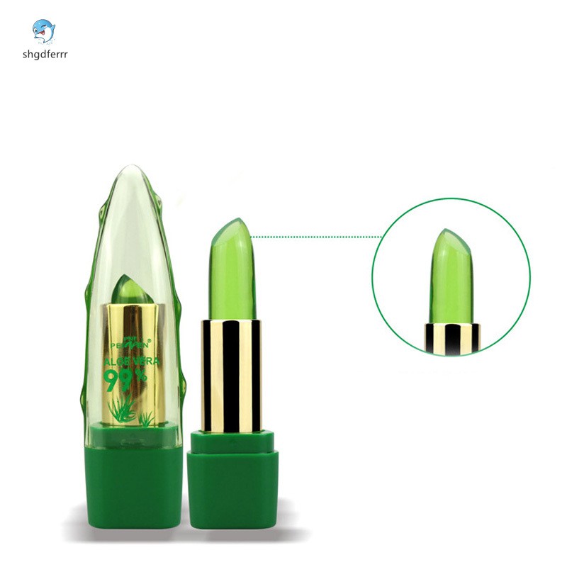 #Sản phẩm trang điểm# Natural Aloe Gel Jelly Lipstick Temperature Changed Waterproof Nourishing Lip Balm Long Lasting Moisturizer Lips Makeup