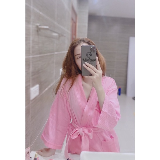 Áo choàng tắm tổ ong 100% cotton cho spa, khách sạn chuẩn 5*