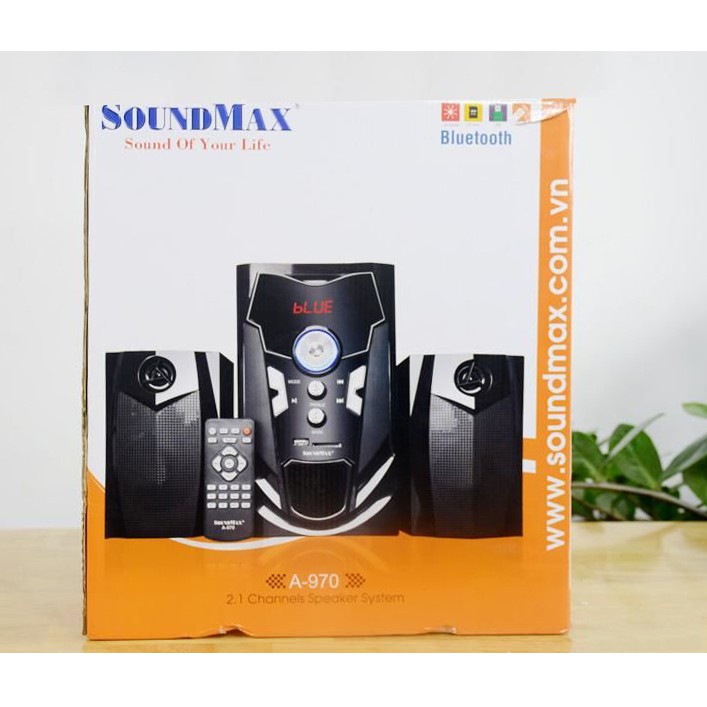 Loa SOUNDMAX A970 (2.1) 40W - NEW: Bluetooth, USB, thẻ nhớ, điều khiển từ xa-Hàng Chính Hãng