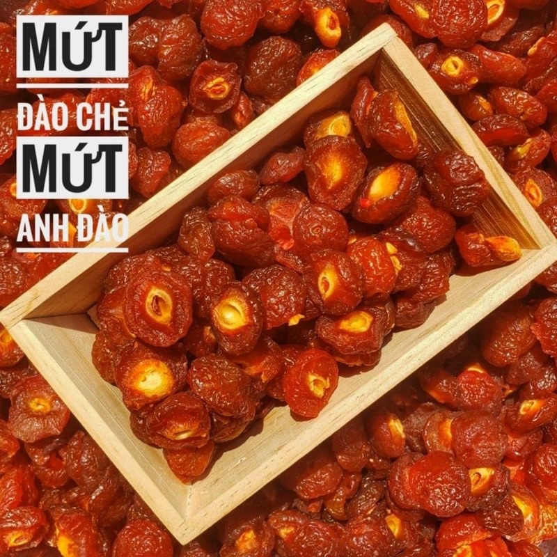 Mứt đào chẻ- Mứt anh đào - Lon 500g [FREE SHIP] TỪ ĐƠN 50K, [Loại Đặc Biệt] Hàng ngon nhà làm