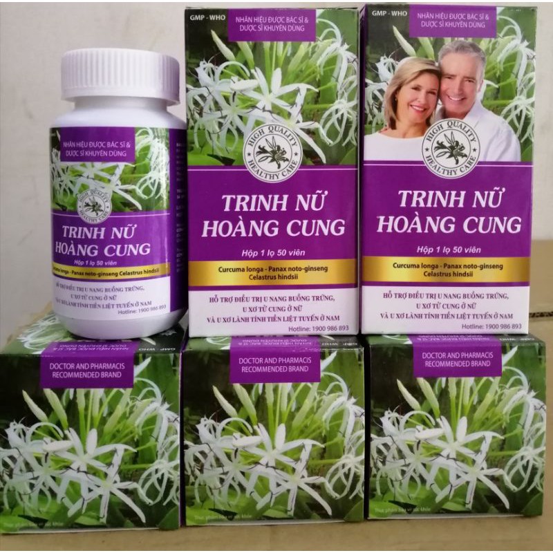 Trinh Nữ Hoàng Cung Hỗ trợ điều trị u xơ tử cung, u nang buồng trứng, u xơ tuyến tiền liệt hộp 50 viên