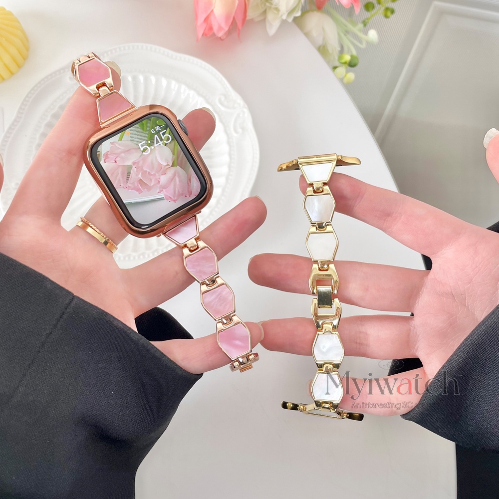 Dây Đeo Đồng Hồ Bằng Kim Loại Sáng Tạo Cho Apple watch serise 7 6 5 4 SE 3 2 1 45mm 41mm 40mm 44mm 42mm 38mm