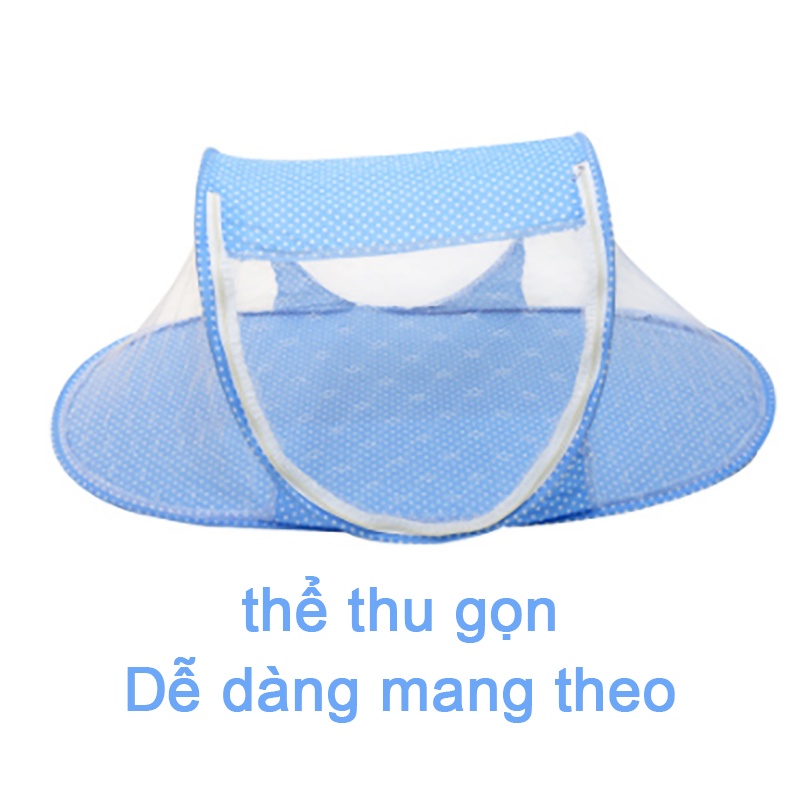 [HCM]nệmngủ,Lưới chống muỗi màu xanh có thể gập lại cho bé với đệm và gối du lịch Giường đơn nhanh cho bé gấp nệm