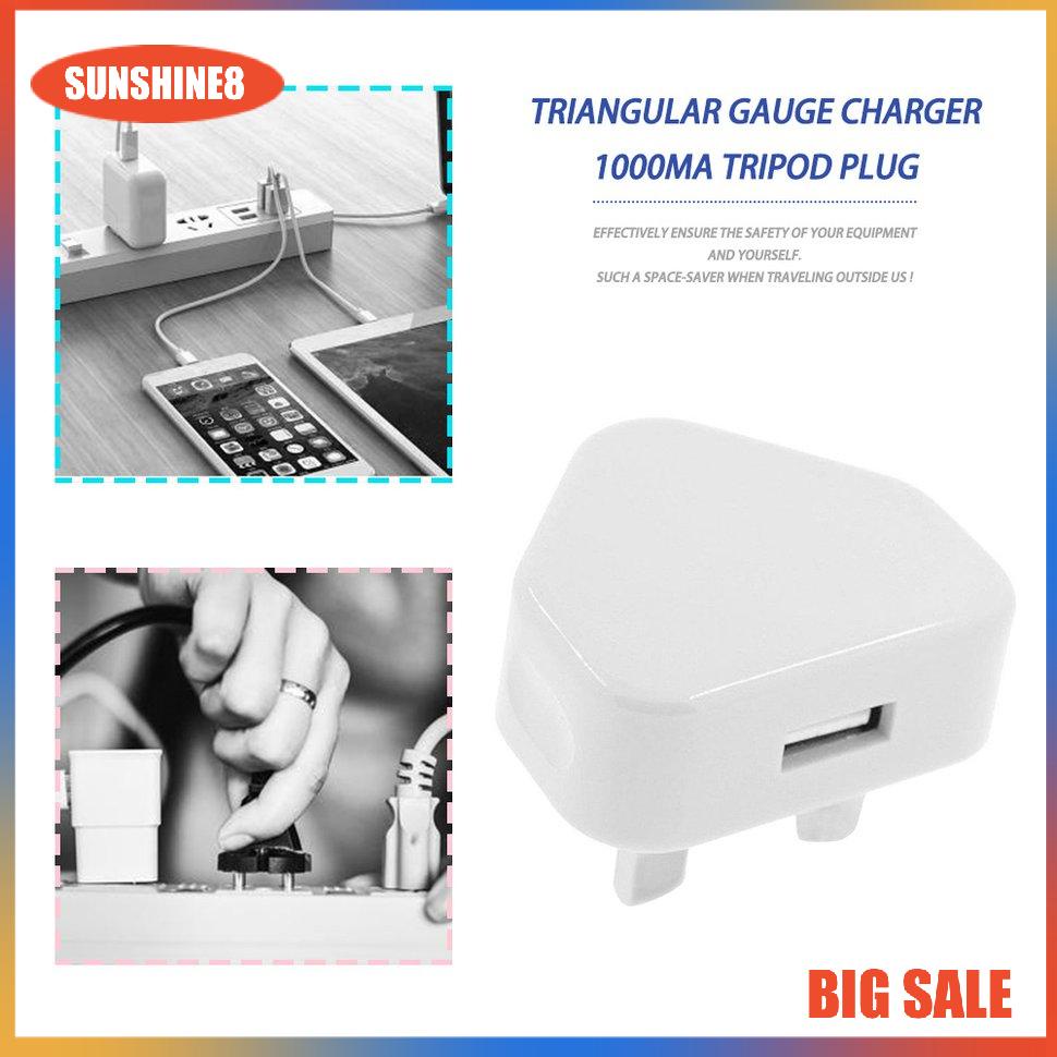 【SUN】UK Plug 3 Pin USB Plug Adapter Charger Power Plug For Phones Tablet Chargeable