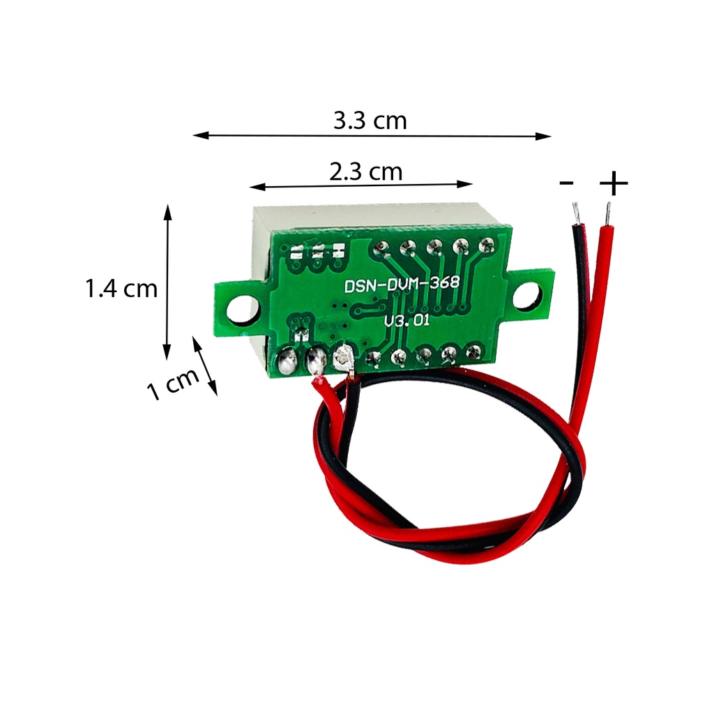 Đồng Hồ Vôn Kế Điện Tử Mini Một Chiều DC Kỹ Thuật Số Đo Và Hiển Thị Điện Áp Từ 4.5 ~ 30 VDC 0.36 Inch