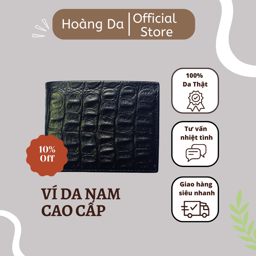 Ví Da Nam Cao Cấp Dập Vân Cá Sấu, Bóp Da Cá Sấu - Hoàng Da Xưởng Da Cao Cấp