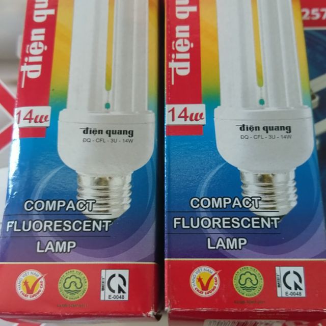 Bóng Đèn Compact 3U 14W,18W Đui xoáy đui cài ĐIỆN QUANG® (Sáng trắng)-Giadung24h