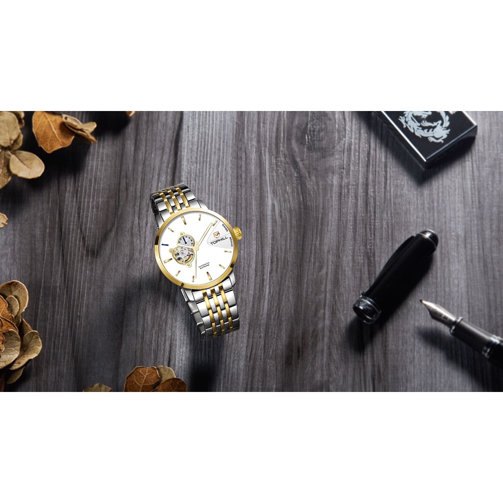 Đồng hồ nam chính hãng TOPHILL TW083G.S6258 - Dây thép - kính Saphire