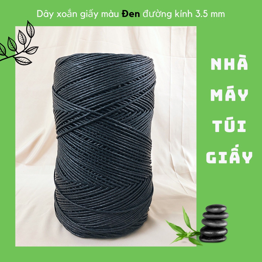 [RẺ NHẤT]  SET 2KG DÂY THỪNG GIẤY KRAFT MÀU ĐEN