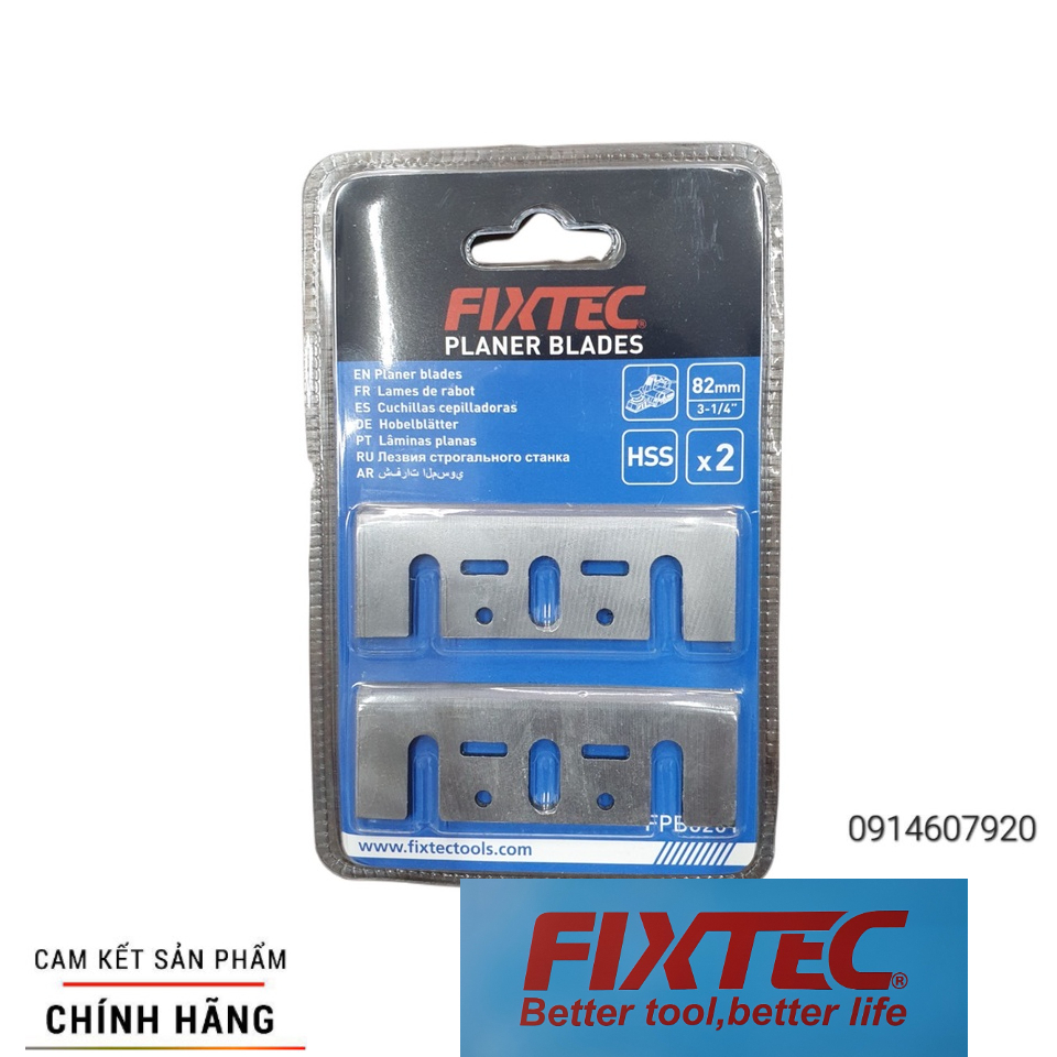 Lưỡi Bào Gỗ FIXTEC FPB8201 Bộ 2 Lưỡi Công Ty chất liệu thép gió HSS cực sắc