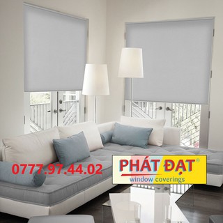 (Đặt theo kích thước) Màn sáo, rèm sáo cuốn Vải trơn 2 mặt chống nắng 100%, gia công theo yêu cầu