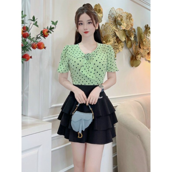 Lụa mango chấm bi