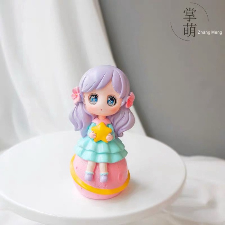 búp bê trang trí bánh kem [FREESHIP] tượng bé ngồi trăng sao dễ thương