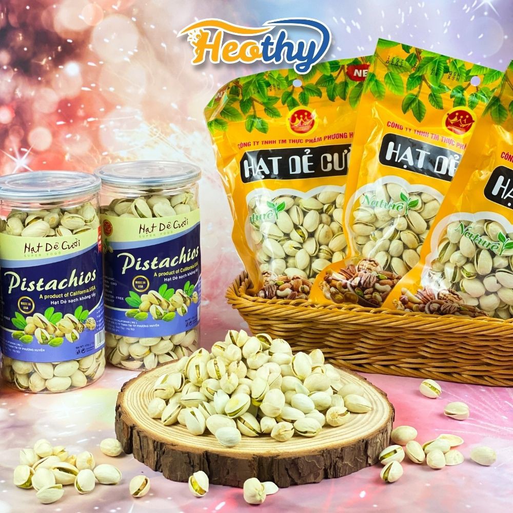 Hạt dẻ cười rang muối 200g - 430g, hạt dẻ cười không tẩy trắng HeothyFood, đồ ăn vặt Việt Nam chất lượng cao