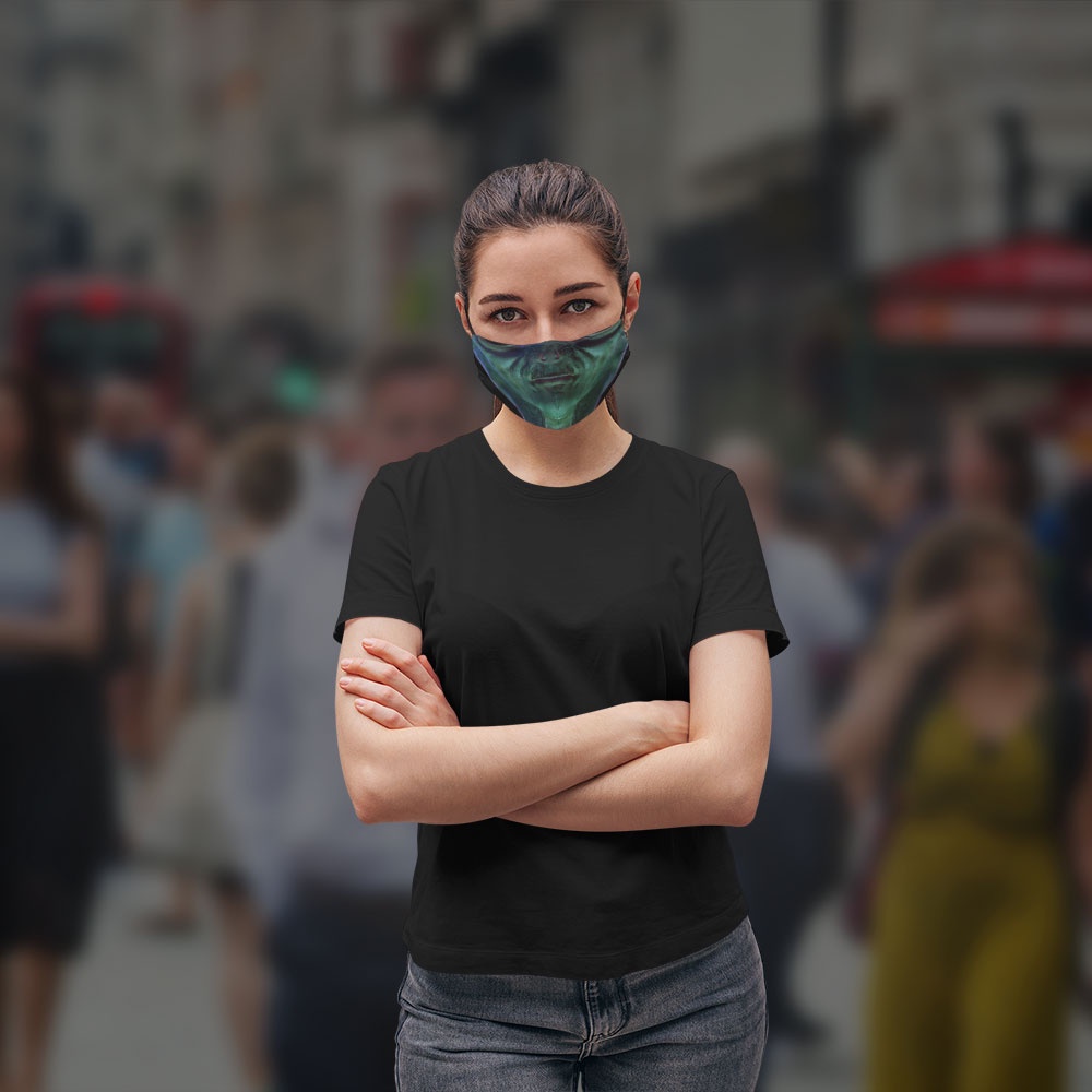 Khẩu trang vải in hình hút thuốc mặc cười mặt quỷ 3d in mặt người 44 CARTWELL phòng ô nhiễm dành cho nam nữ kháng khuẩn
