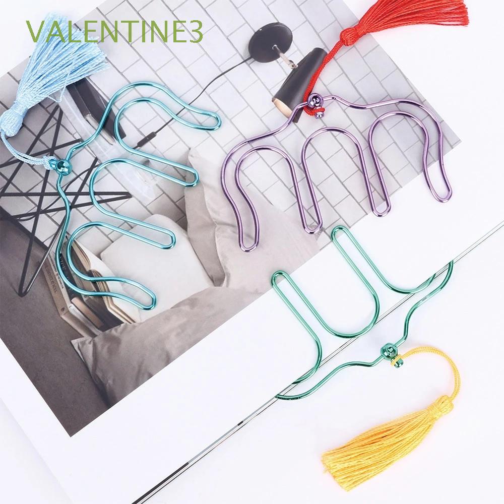 Kẹp giữ sách bằng kim loại mạ điện AVALENTINE bền bỉ có tua rua nhiều màu