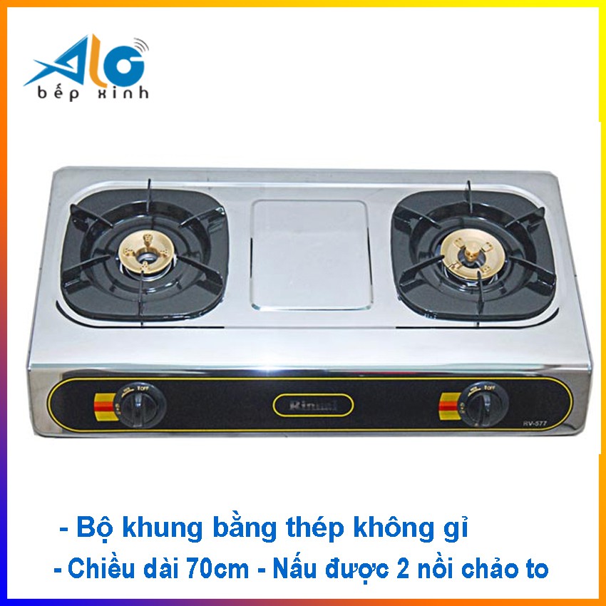 Bếp gas Rinnai RV-577BK - Dài 70cm - có đầu hâm lửa nhỏ - Alo Bếp Xinh