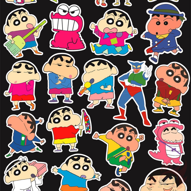 ❉ Crayon Shin-chan Series 01 Giấy và decal dán tường ❉ 50Pcs/Set Anime Mixed Luggage Laptop Skateboard Doodle Stickers