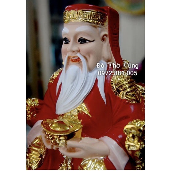Ông tài ông địa thờ thần tài màu đỏ kim