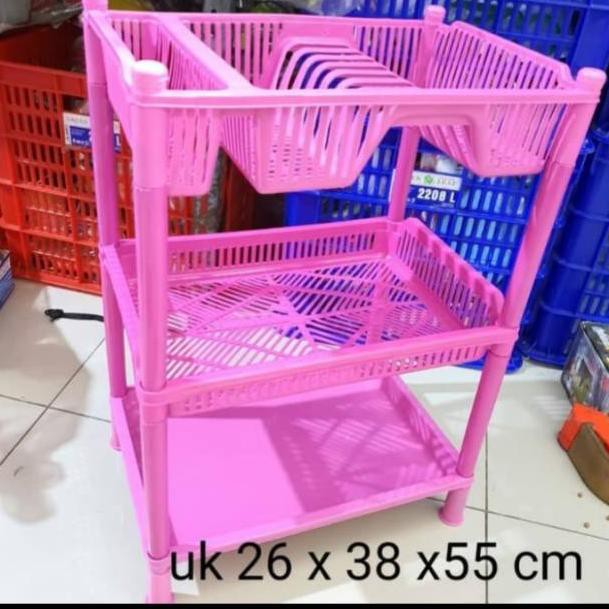 Giá Đỡ Đĩa Nhựa 3 Tầng + Khay Đựng Nước W0V Màu Sắc Ngẫu Nhiên