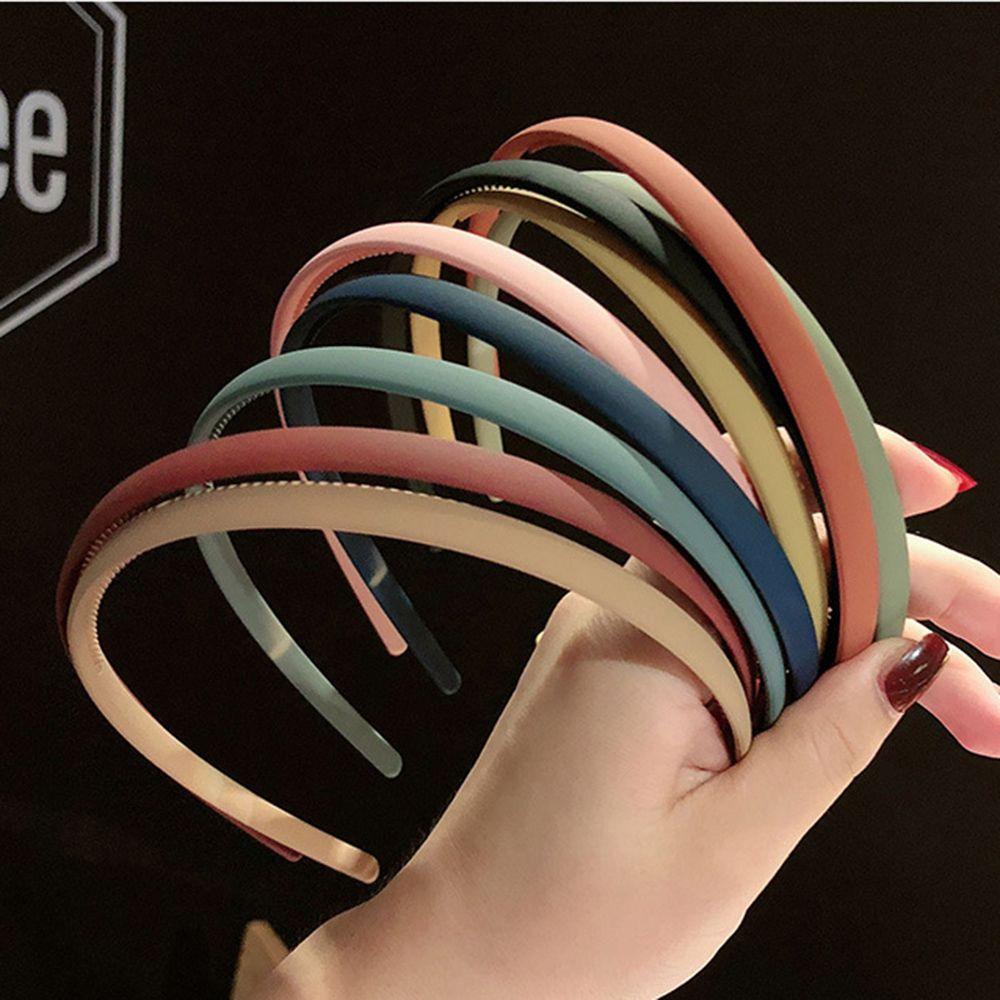 Băng Đô Cài Tóc Bằng Nhựa Màu Trơn Đơn Giản Thời Trang Cho Nữ