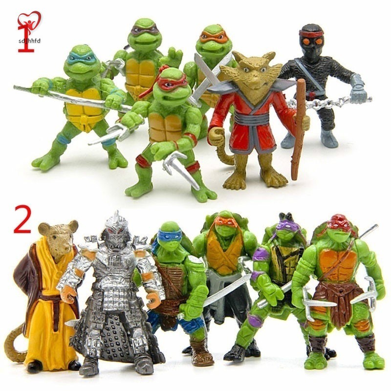 Set 6 Mô Hình Nhân Vật Ninja Rùa Tmnt Mini 1998