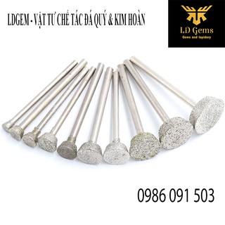 10 mũi mở/mài ( mã E ) Cốt 2.35mm/3mm  chuyên dụng mài, chạm, khắc tượng ngọc, đá quý, đá thô, đá cảnh