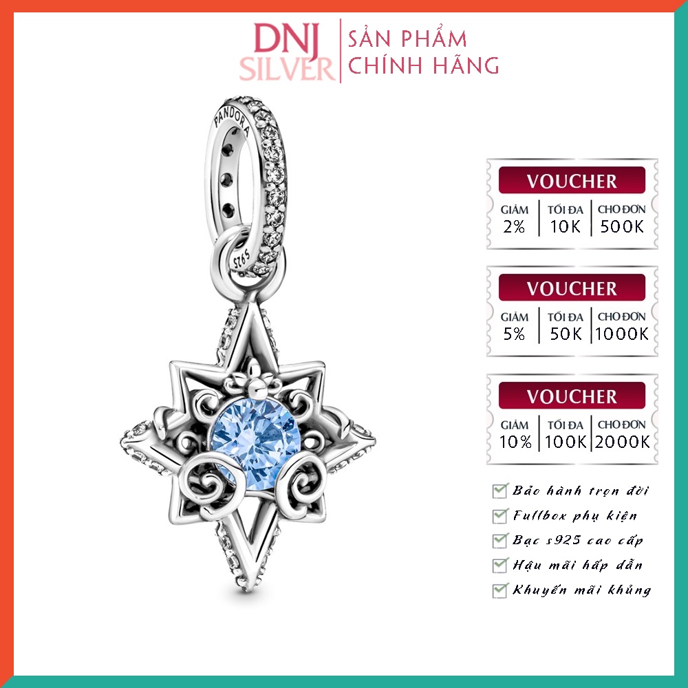 Charm bạc 925 cao cấp, hàng chuẩn bạc - Charm Disney Cinderella Blue Star thích hợp để mix vòng tay charm - DN037