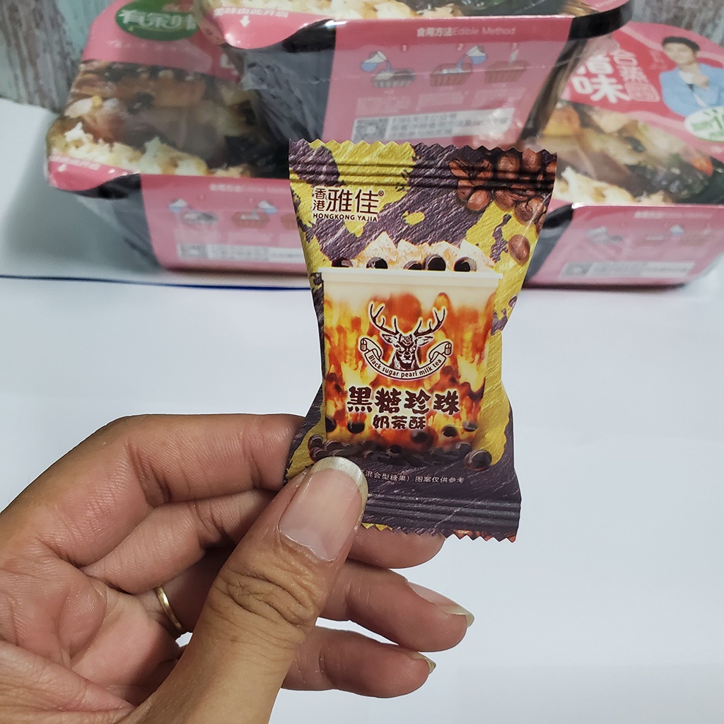 Bánh Trà sữa trân châu đường đen gói 208g - Đồ ăn vặt cô nương béo