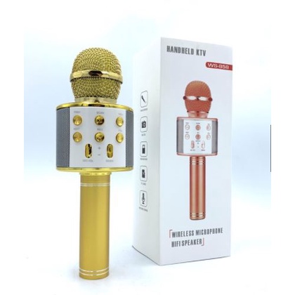 Mic Hát Karaoke Bluetooth Không Dây WS858 - Âm vang - Ấm - mic hát karaoke cầm tay mini
