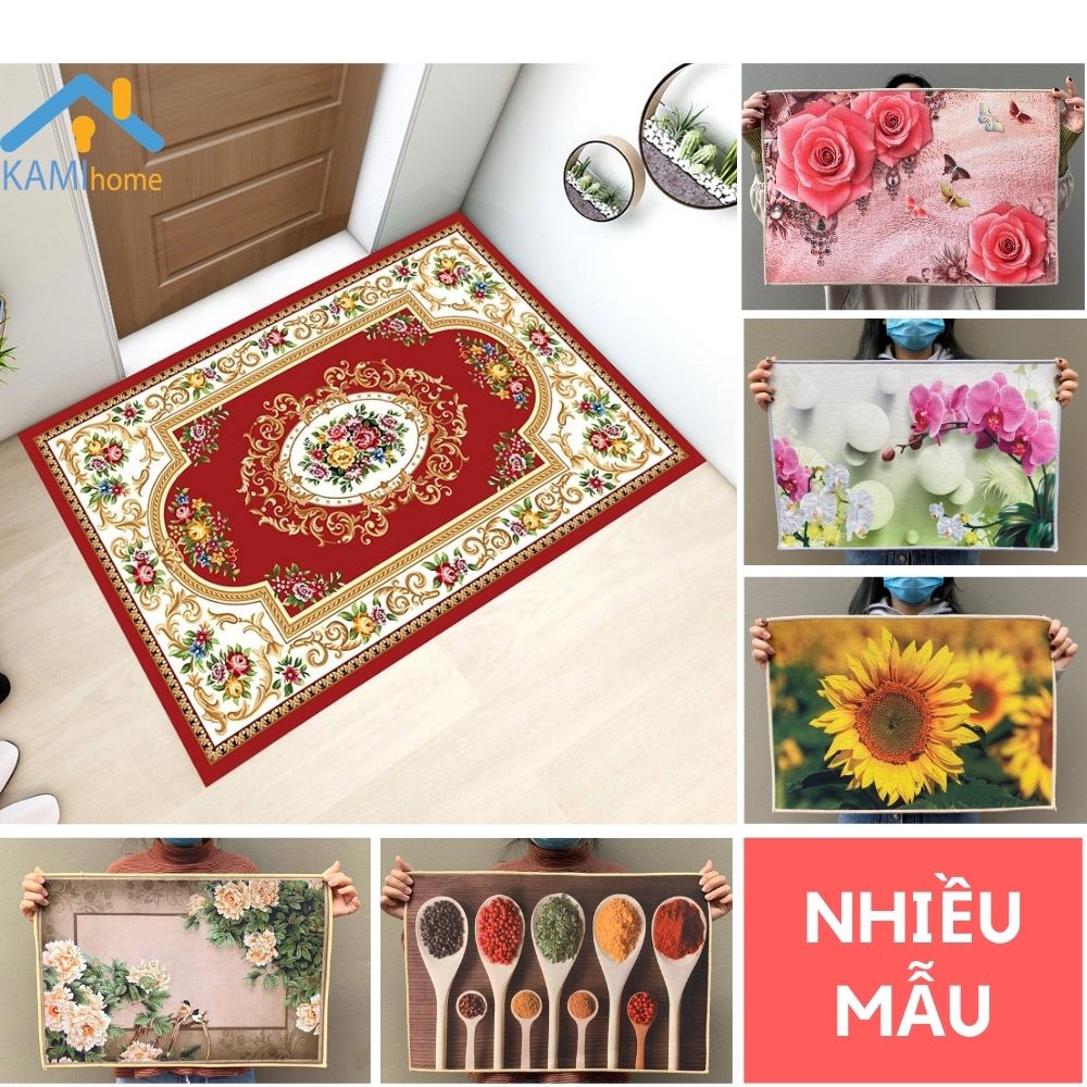 Thảm Nỉ Lau Chân 3D (Hoa văn, cảnh vật, hình thú,..)