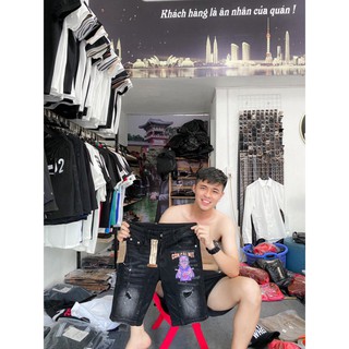 Quần ngố dsq quần short bò thời trang dsq khóa lệch , short jean huy hiệu thêu logo hàng hót