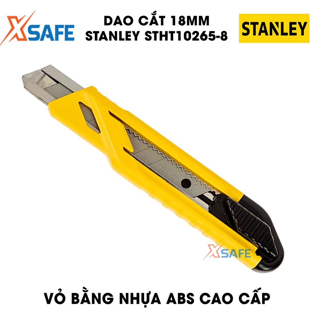 Dao giấy STANLEY STHT10265-8 18mm Dao rọc thân nhựa ABS cứng, chắc chắn, lưỡi dao hợp kim cao cấp - Chính hãng