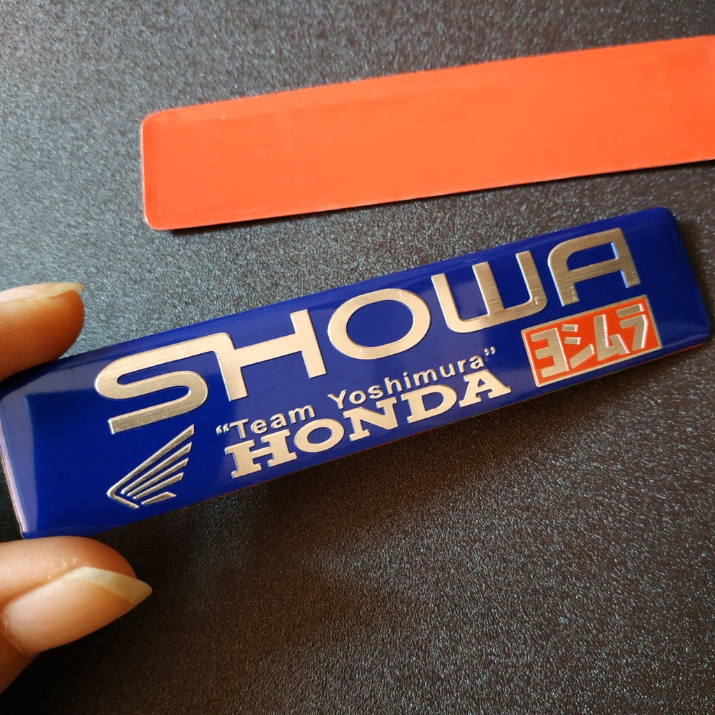 Tem nhôm dán Pô Showa Honda 12x2.6cm