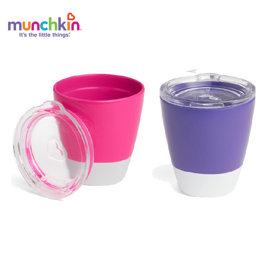 Bộ 2 cốc có nắp Munchkin 360 độ nhựa cao cấp chống đổ chống sặc 207ml