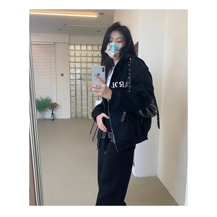 Bộ Đồ Thể Thao Áo Khoác Hoodie Vải Mỏng Dáng Rộng Thiết Kế Năng Động Cho Nữ