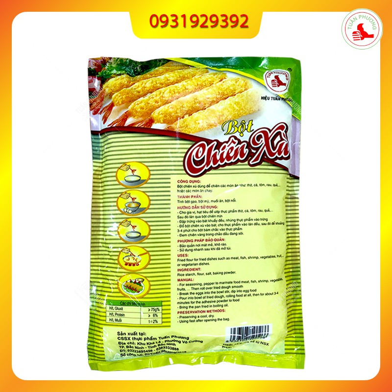 Bột Chiên Xù 3 Màu Tuấn Phương 1kg thùng 10kg